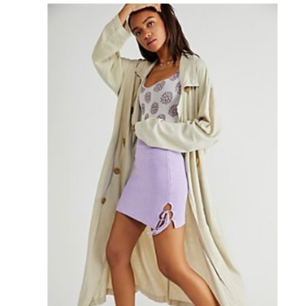 Free People Beach lavender mini skirt